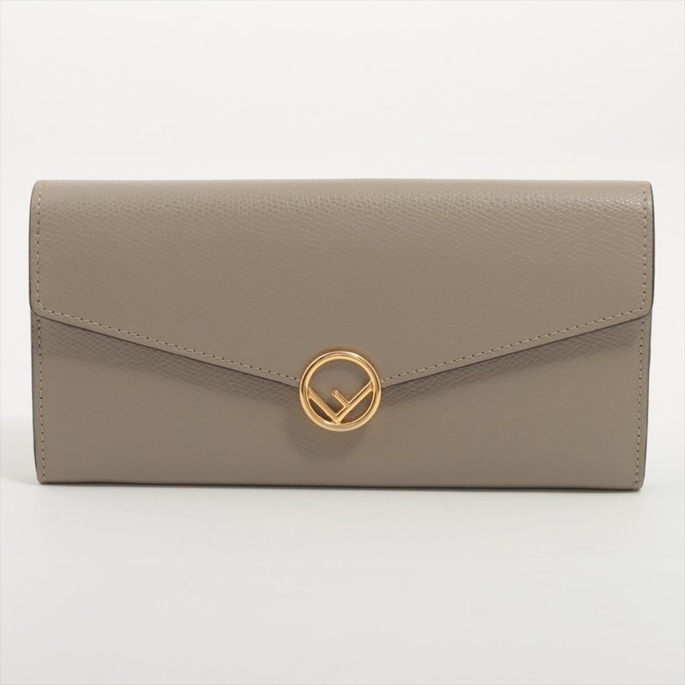 FENDI Continental Biege Leather Wallet